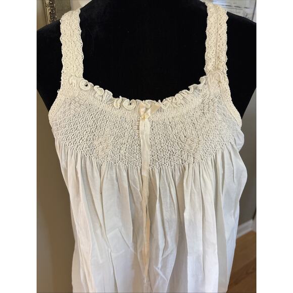 Vintage New Quills Ireland Edwardian Nightgown Cotton embroired crochet Ivory OS - Picture 2 of 16